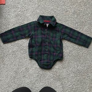Plaid 6 to 9 month onesie